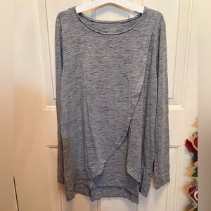 Ingrid & Isabel Maternity Heathered Gray Long Sleeve Top XL NWT